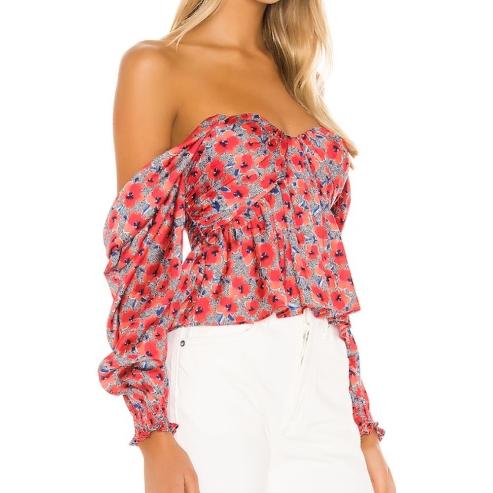 House of Harlow 1960 x REVOLVE Burna Blouse in Red Poppy